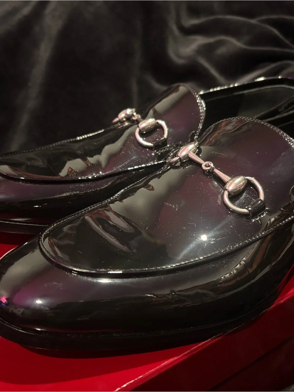 Men's Black Patent Leather Horsebit Loafers
